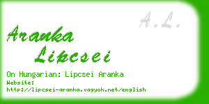 aranka lipcsei business card